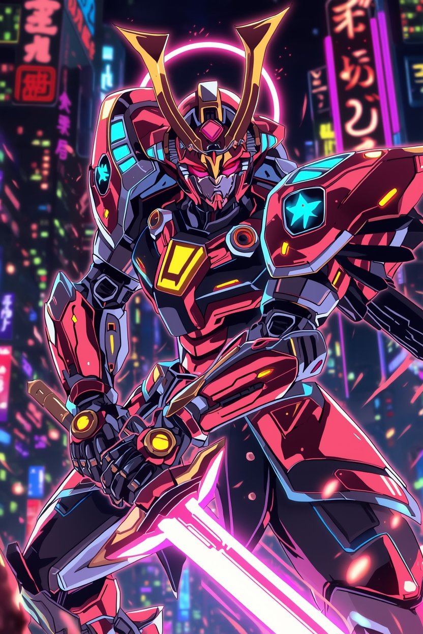 Robot samourai futuriste générée par IA